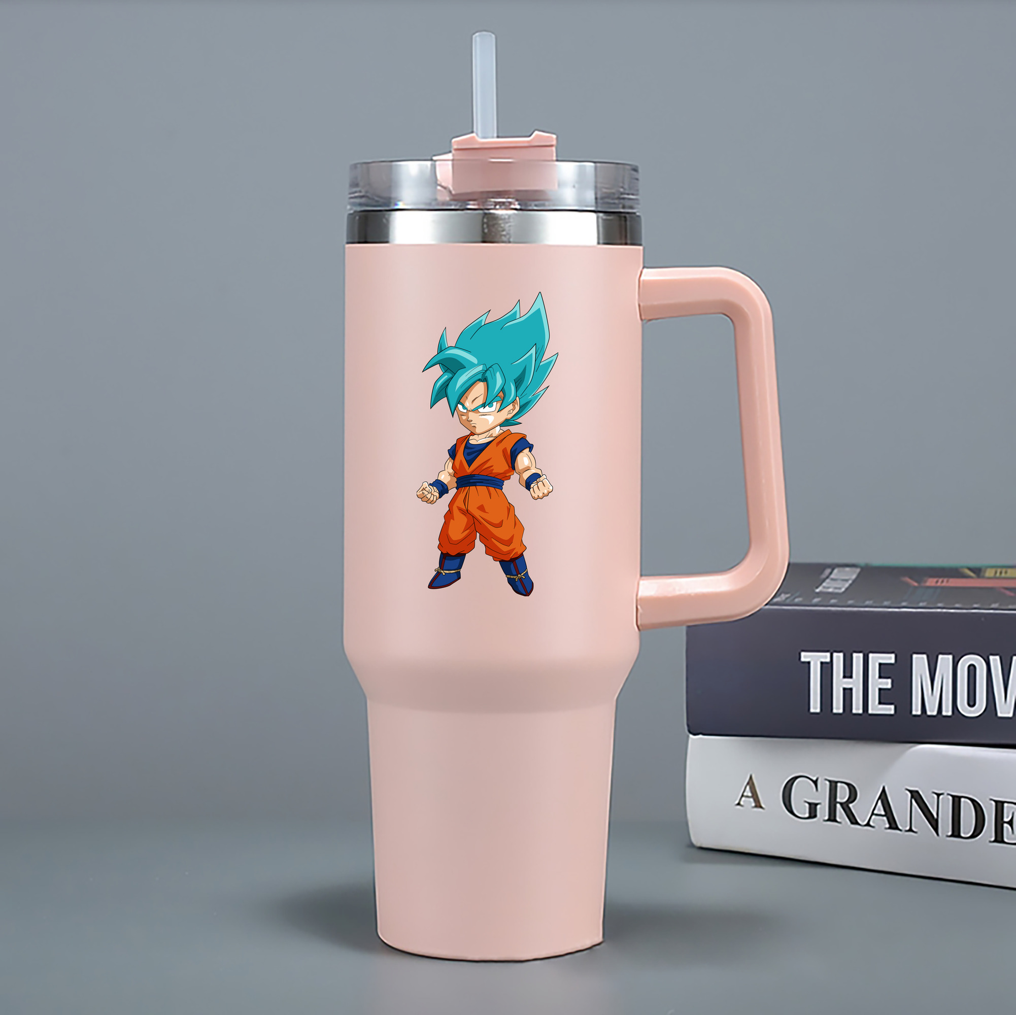 （画像用） ドラゴンボール 孫 悟飯（そんごはん）DRAGON BALL Son Gohan 1200mL車用タンブラー - クリスタルステッカー（プラスチックストロー付き）